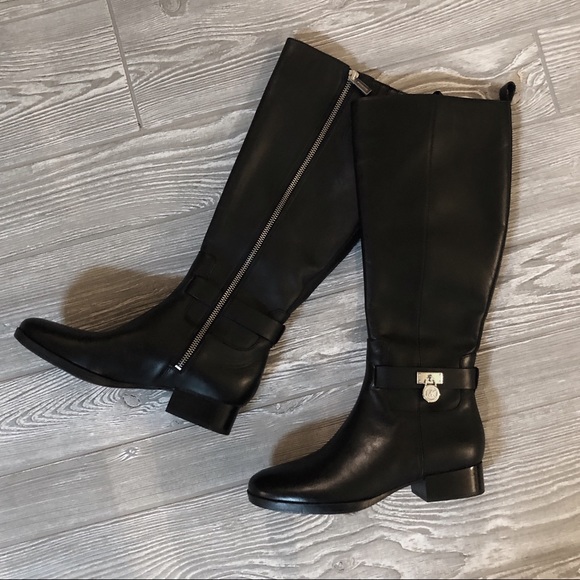 ✨ NEW Michael Kors Ryan Hamilton Logo Riding Boots - Picture 3 of 8